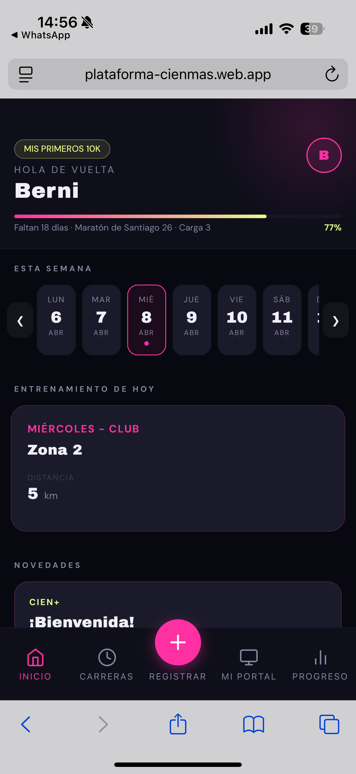 CIEN+ App Screen